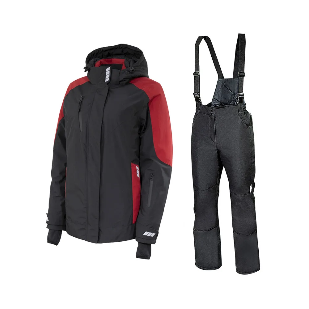 Зимний женский костюм Brodeks KW 208, чёрный/красный + KW 405