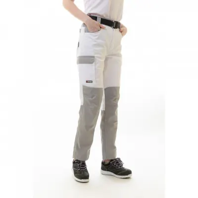 Брюки женские рабочие Brodeks KS 328, белый/серый