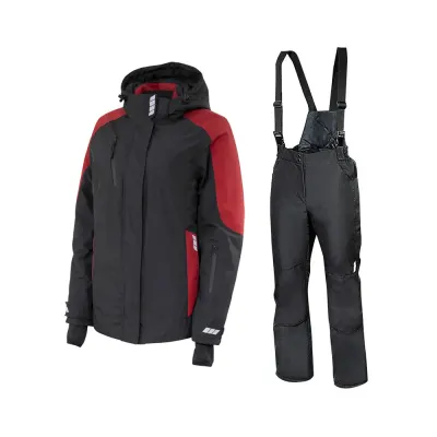 Зимний женский костюм Brodeks KW 208, чёрный/красный + KW 405