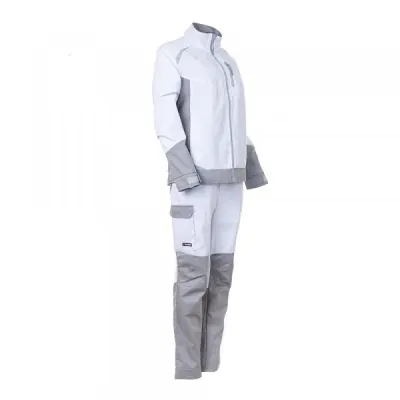 Женский рабочий костюм Brodeks KS 228 + KS 328, белый/серый