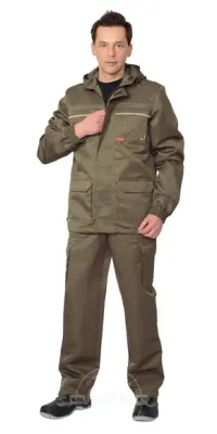 Костюм "СИРИУС-Геолог" летний: куртка, брюки (тк.Краун (CROWN)-230 ) хаки