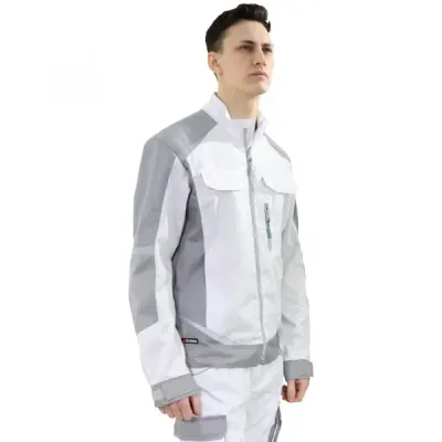 Куртка мужская летняя Brodeks KS 202, белый/серый