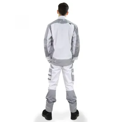Брюки мужские летние Brodeks KS 302, белый/серый
