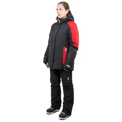 Зимний женский костюм Brodeks KW 208, чёрный/красный + KW 405