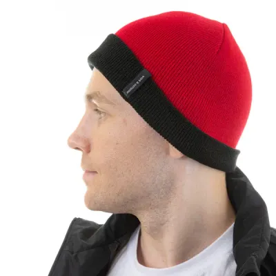 Шапка Brodeks Bicolor, красный / черный