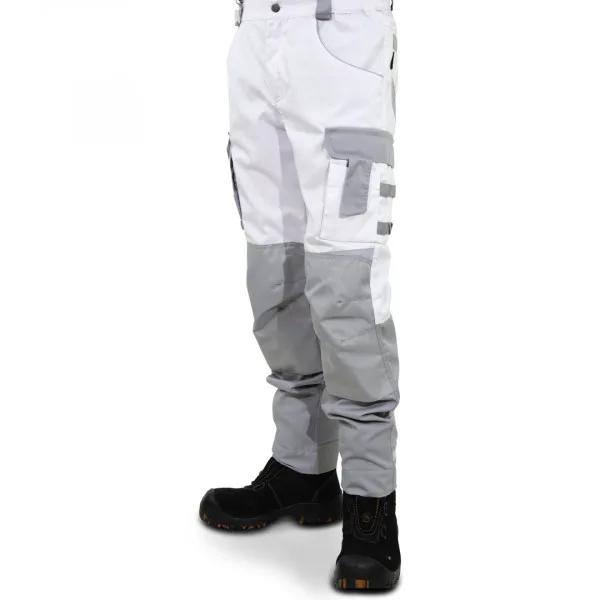 Брюки мужские летние Brodeks KS 302, белый/серый