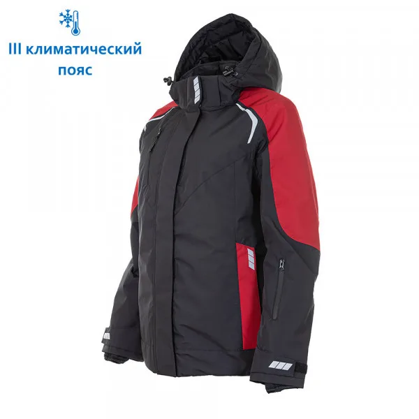 Куртка женская зимняя Brodeks KW 208, черный/красный