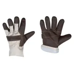 Перчатки утепленные кожаные комбинированные на иск