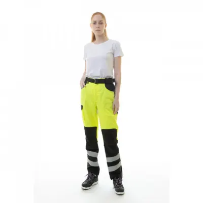 Женские сигнальные брюки Brodeks KS 319, желтый/черный