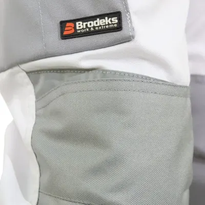 Брюки мужские летние Brodeks KS 302, белый/серый