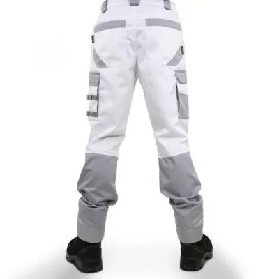 Брюки мужские летние Brodeks KS 302, белый/серый