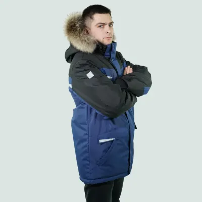 Парка мужская зимняя Brodeks KW 205 PLUS, синий/черный