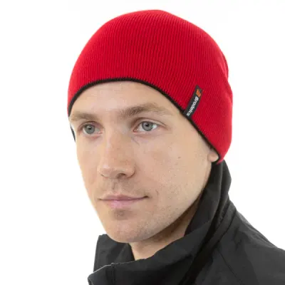 Шапка Brodeks Bicolor, красный / черный