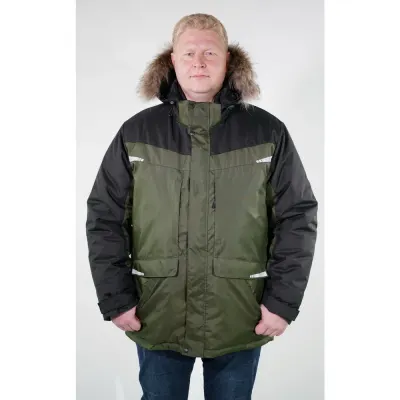 Парка мужская зимняя Brodeks KW 205 PLUS, хаки/черный